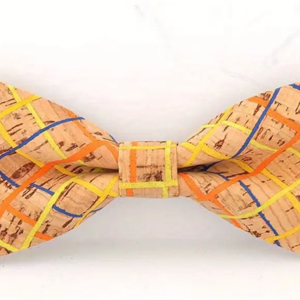 Cork Wood Stylish Multicolor Bow Tie